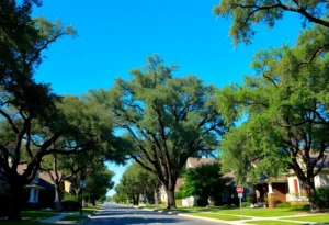 A peaceful neighborhood scene in San Antonio, Texas