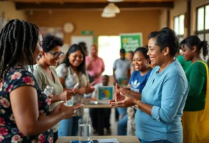 Community members participating in recovery support activities in San Antonio, Texas.