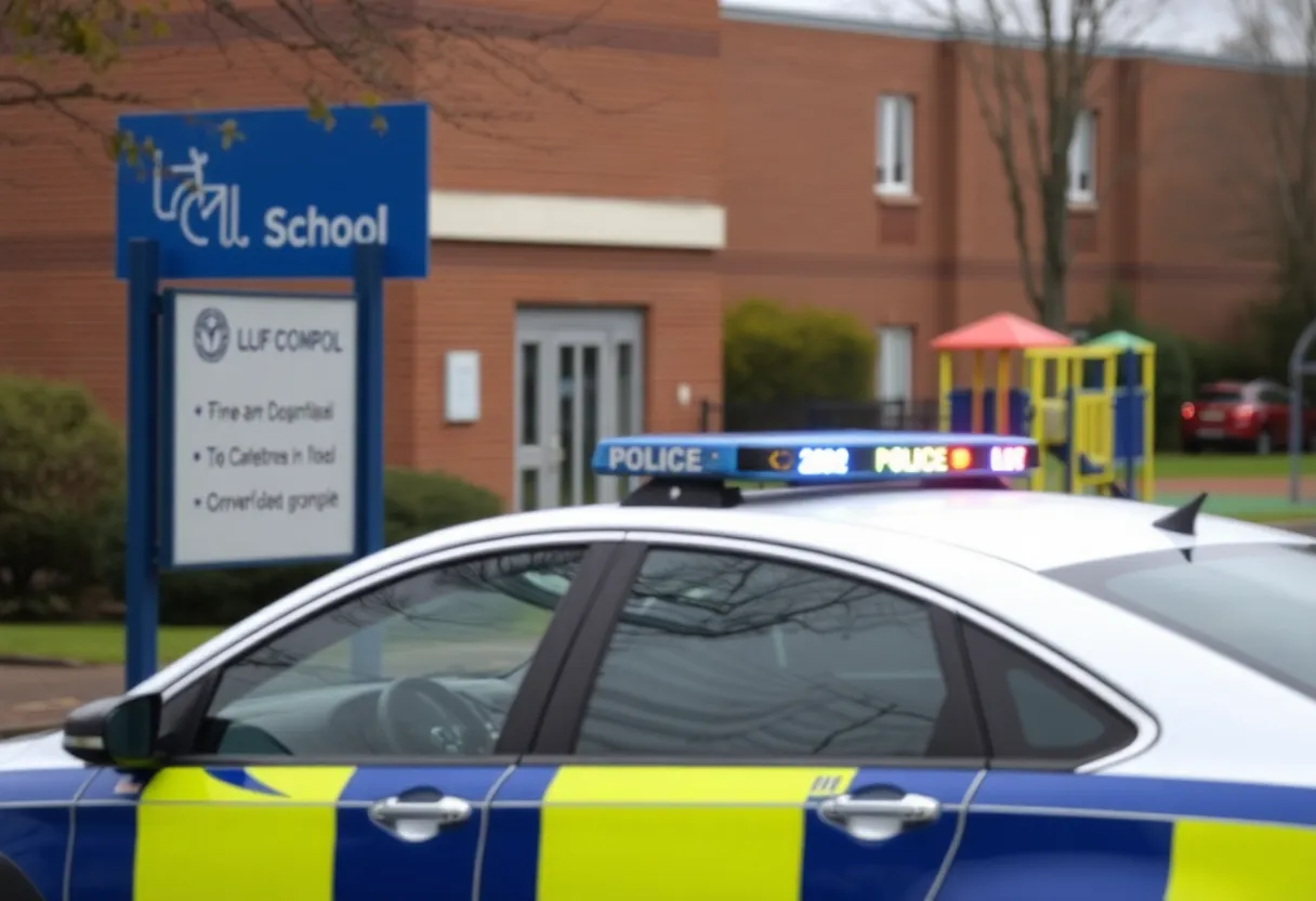 Police presence outside a San Antonio school