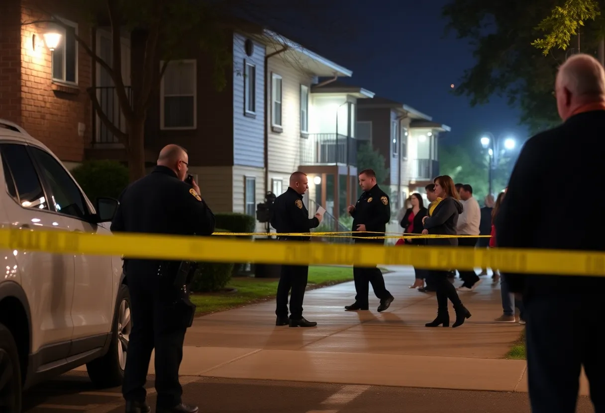 Police investigating shooting scene at apartment complex