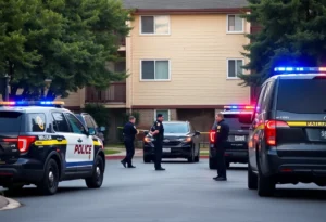 Law enforcement responding to a shooting incident at an apartment complex in San Antonio.