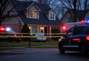 Police and emergency vehicles at the scene of a shooting in San Antonio