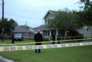 Police at the scene of a shooting in San Antonio