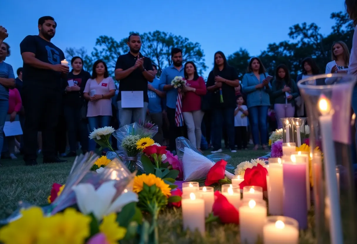 Community gathering in San Antonio for a child victim of gun violence