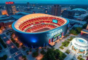 Rendering of the proposed San Antonio Spurs arena and entertainment district