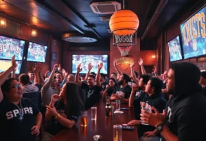 Basketball fans in San Antonio gathered at a bar for the NBA Cup Finals watch party.