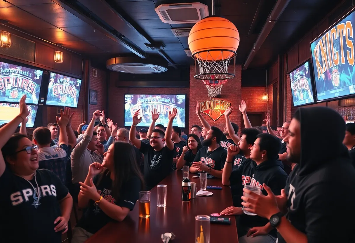 Basketball fans in San Antonio gathered at a bar for the NBA Cup Finals watch party.