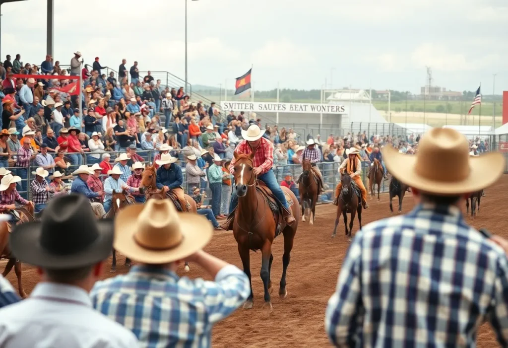 Crowd and performers at the San Antonio Stock Show & Rodeo