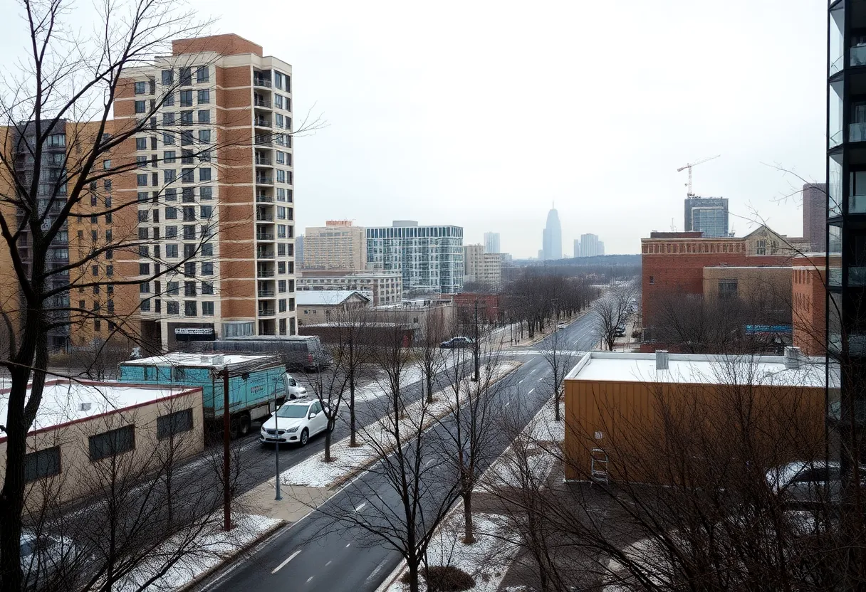 Chilly winter landscape in San Antonio during significant temperature drop.