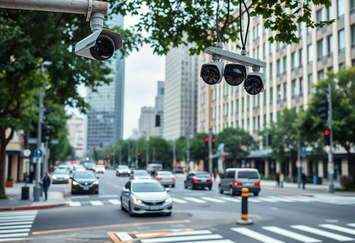 Traffic monitoring cameras at an intersection in San Antonio
