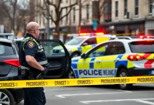 Police investigation at a vehicle break-in scene