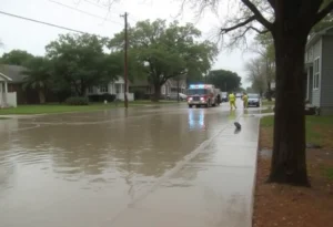 Flooding from a water main break in San Antonio