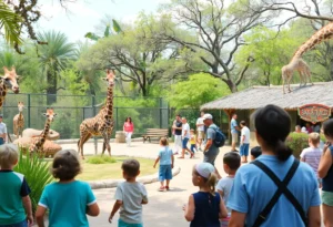 Visitors enjoying the San Antonio Zoo