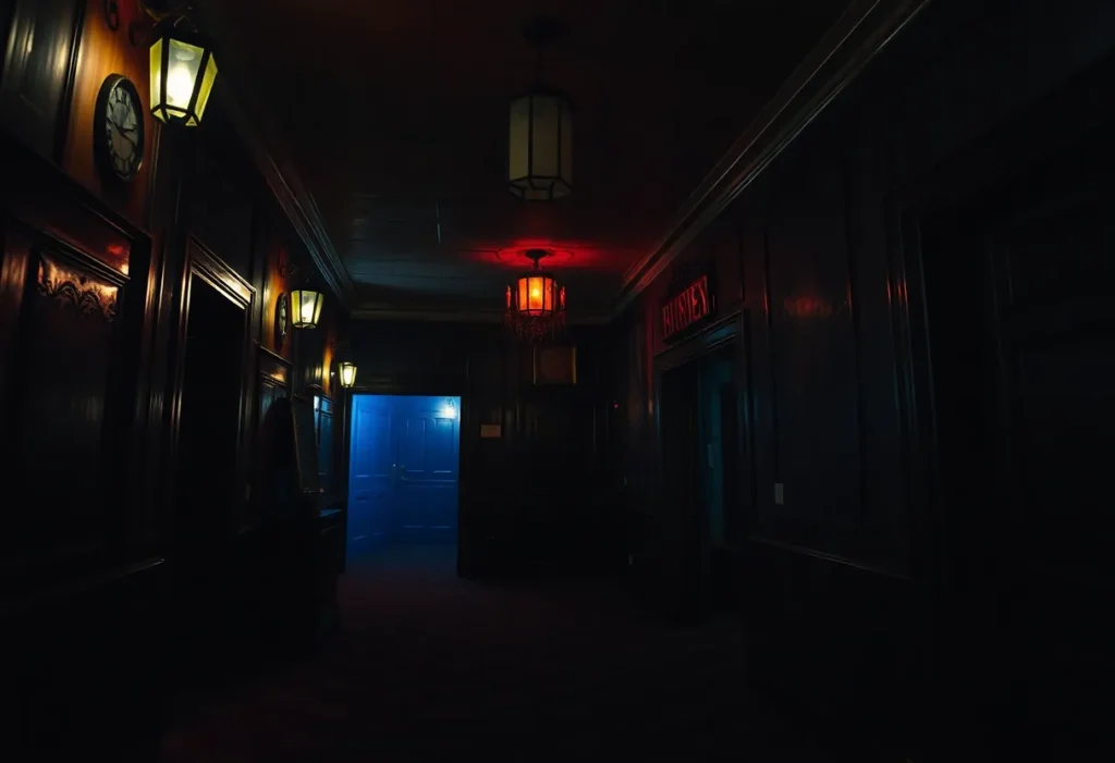 Interior view of The Scream Experiment, a haunted hotel attraction in San Antonio.