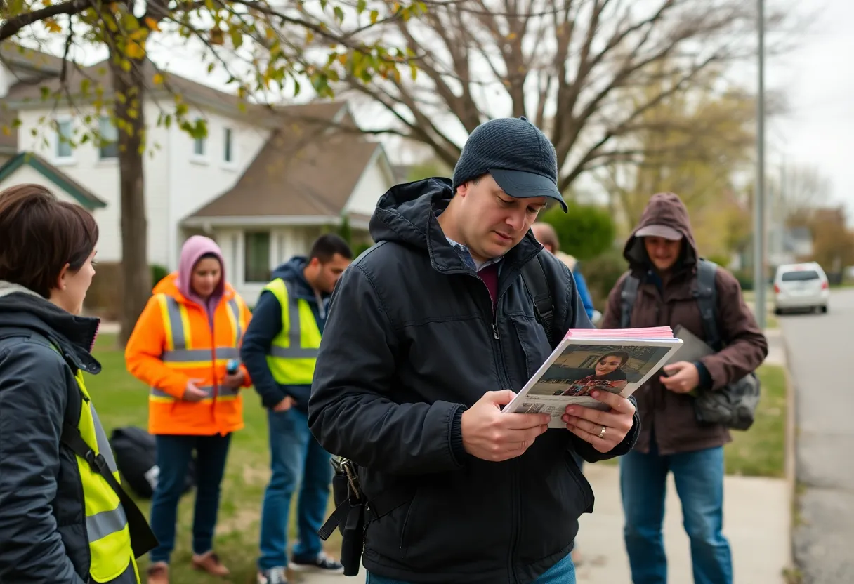 Community volunteers assisting in the search for a missing person in San Antonio.