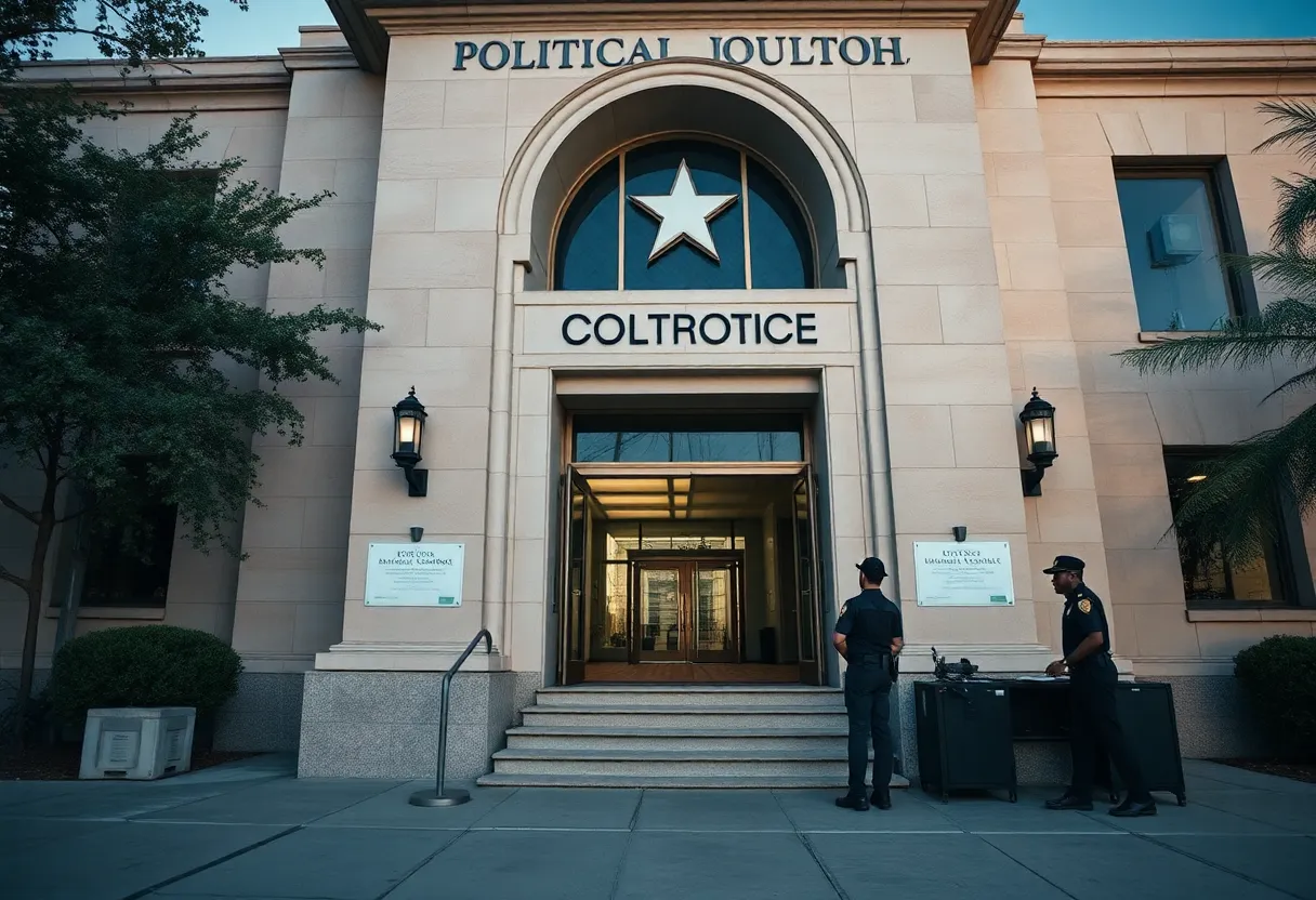 Political office building in San Antonio with security features