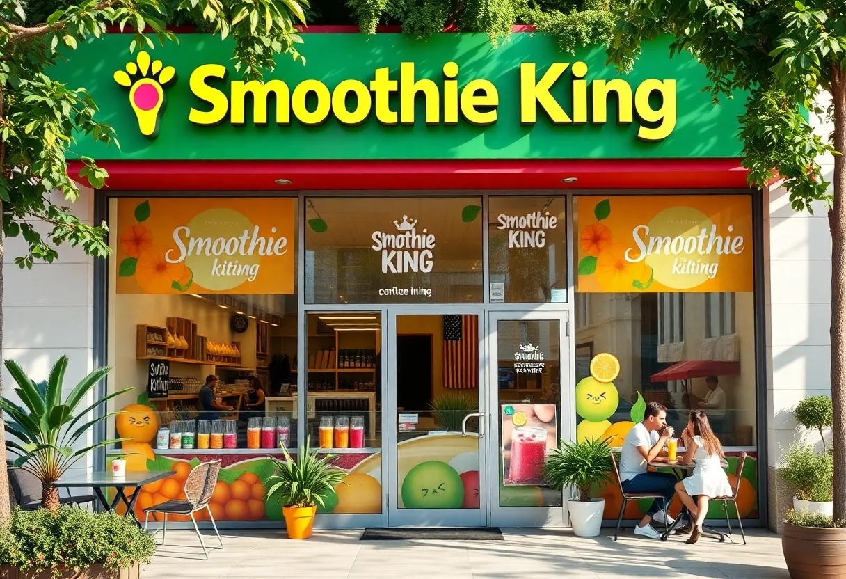 Exterior view of Smoothie King in New Braunfels, Texas