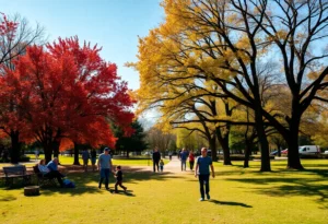 People enjoying a warm day outdoors in South Texas