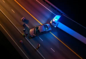 Emergency responders at the scene of a fatal crash on Southeast Loop 410.