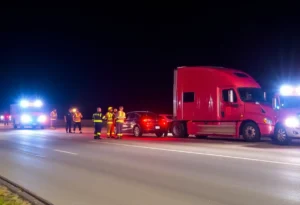 Emergency responders at the scene of a fatal accident on Southeast Loop 410