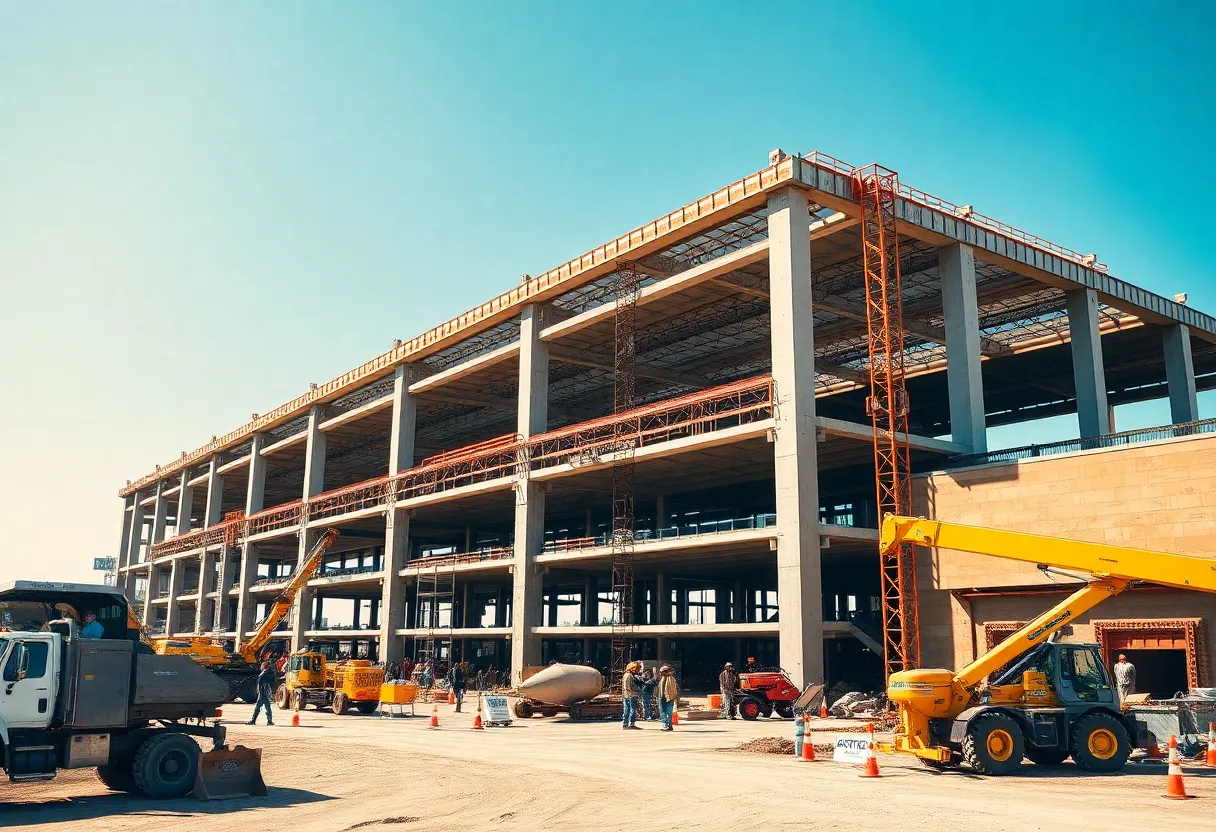Construction site for SpaceX expansion in Bastrop, Texas