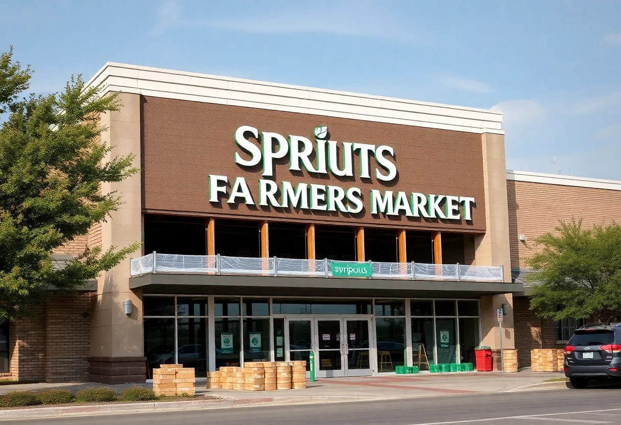 Construction site of Sprouts Farmers Market in Waco, Texas