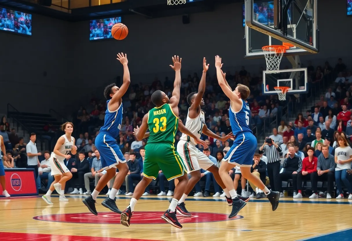 San Antonio Spurs players in action during the NBA Cup Semifinal against the Oklahoma City Thunder.