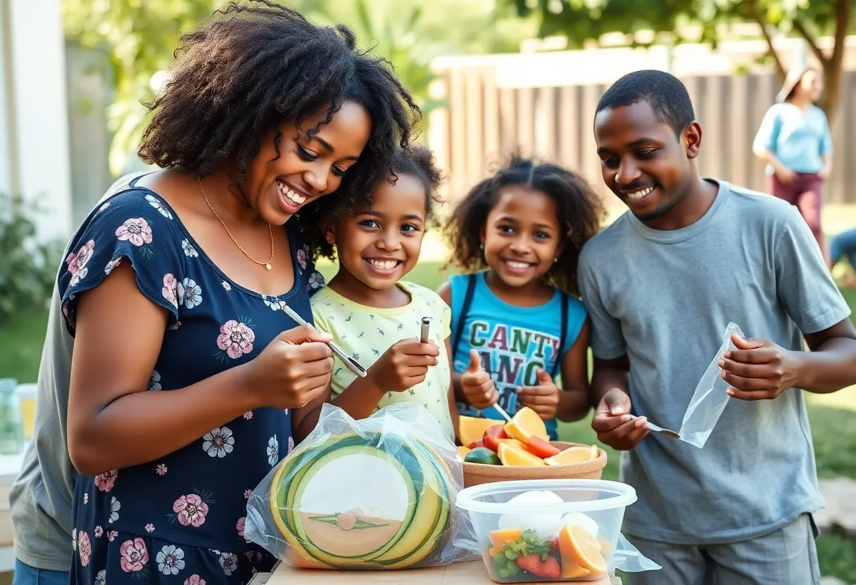 Families enjoying summer with nutritious meals