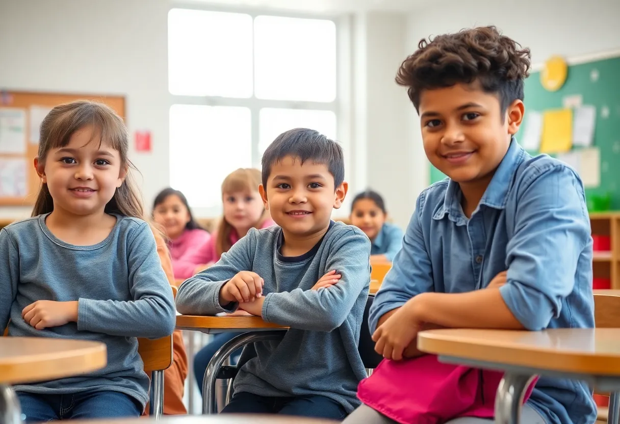 Illustration of a supportive classroom for special needs students
