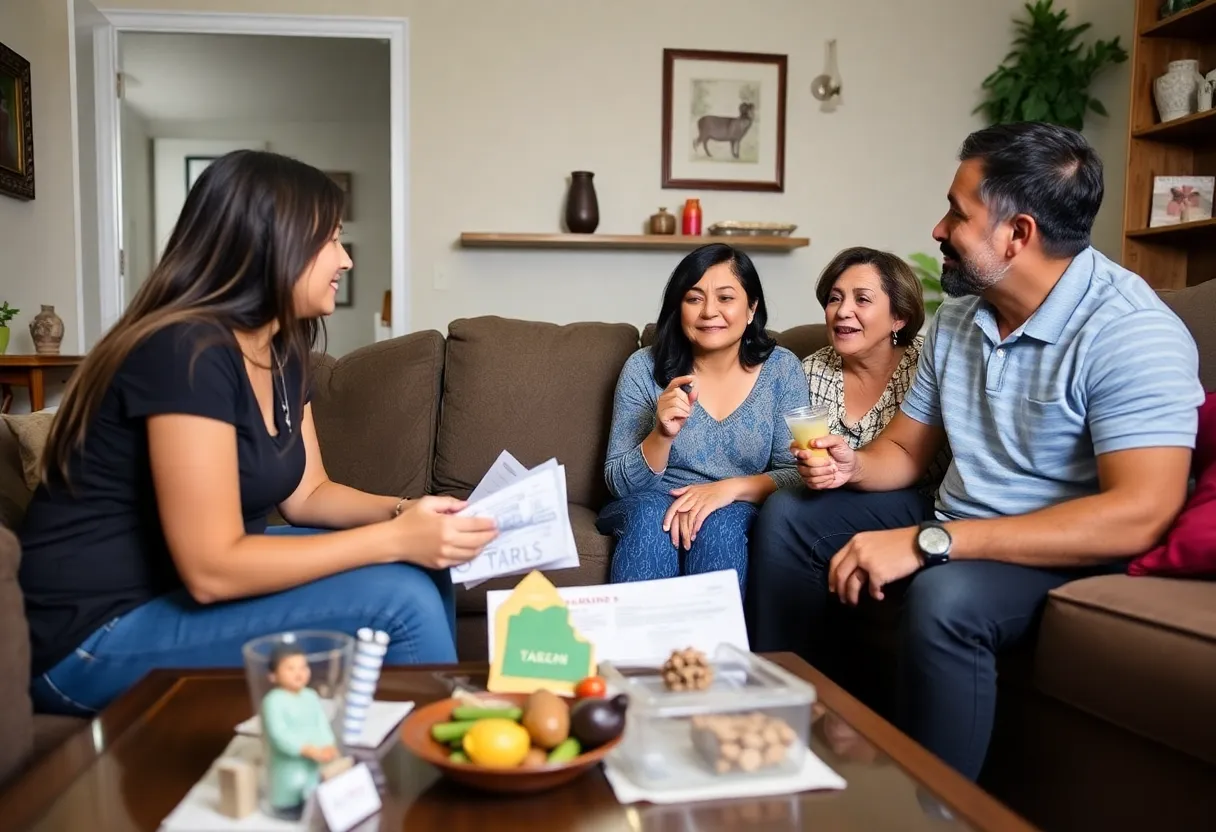Family in San Antonio discussing financial impacts of tariffs