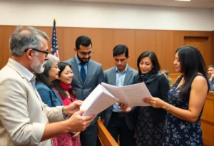 Courtroom discussion on Ten Commandments lawsuit in Texas