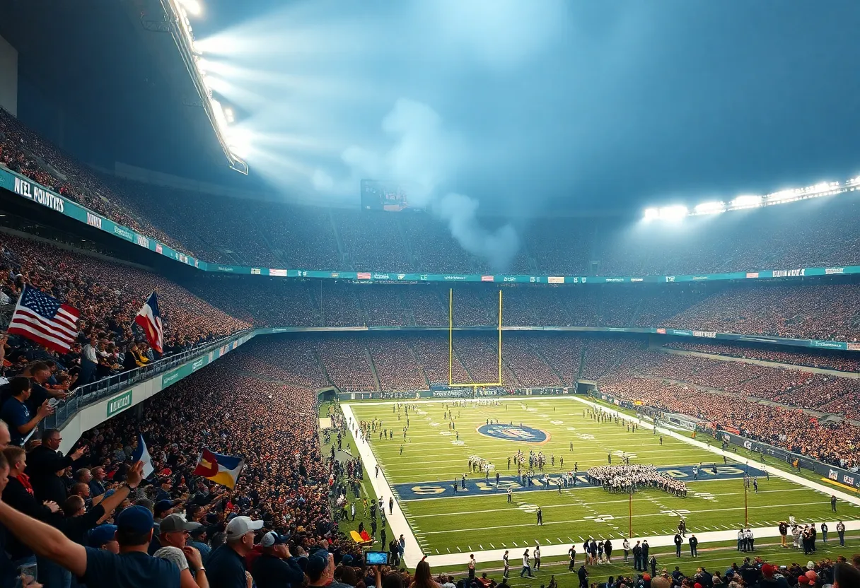 Fans cheering at the Houston Texans vs Las Vegas Raiders game
