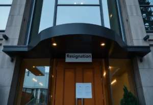 Entrance of Texas Association of Business with resignation notice
