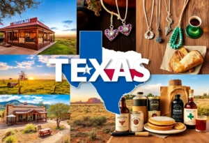 Collage of popular Texas brands including dining and jewelry.