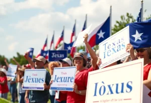 Supporters at a Texas House election campaign rally