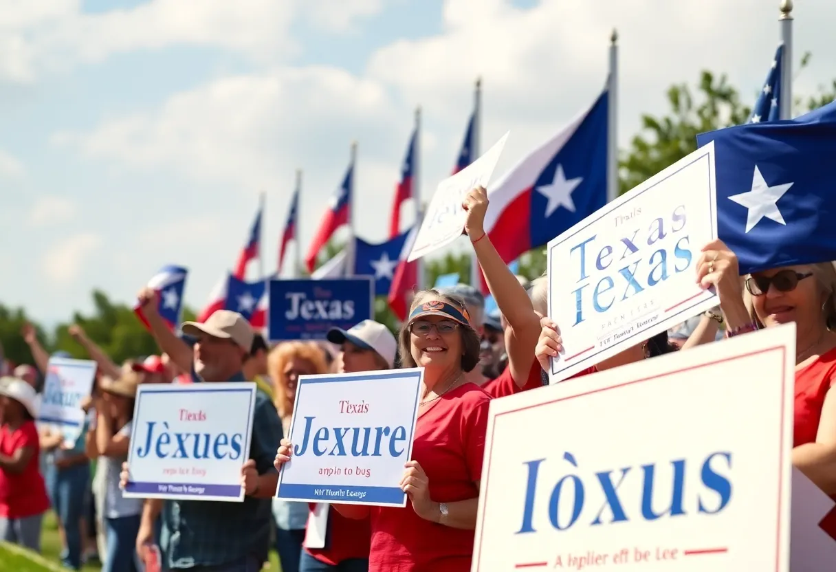 Supporters at a Texas House election campaign rally