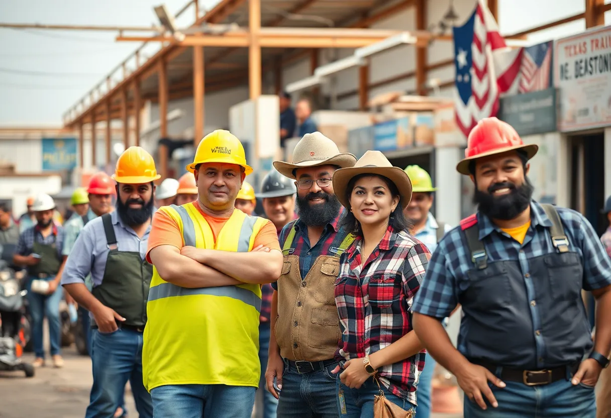 An overview of the Texas job market with various local businesses.