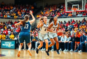 Texas women's basketball team in action against North Carolina