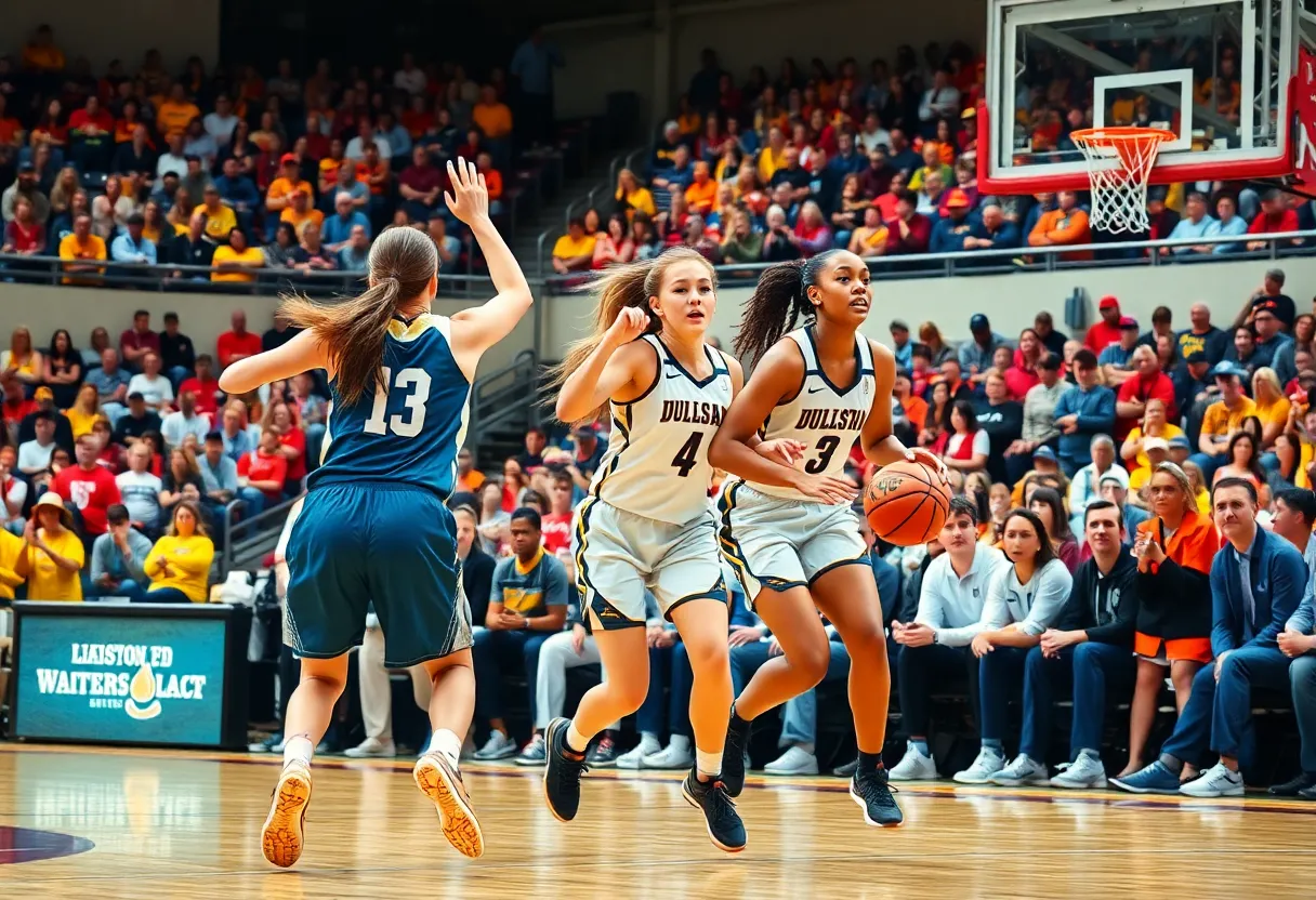 Texas women's basketball team in action against North Carolina