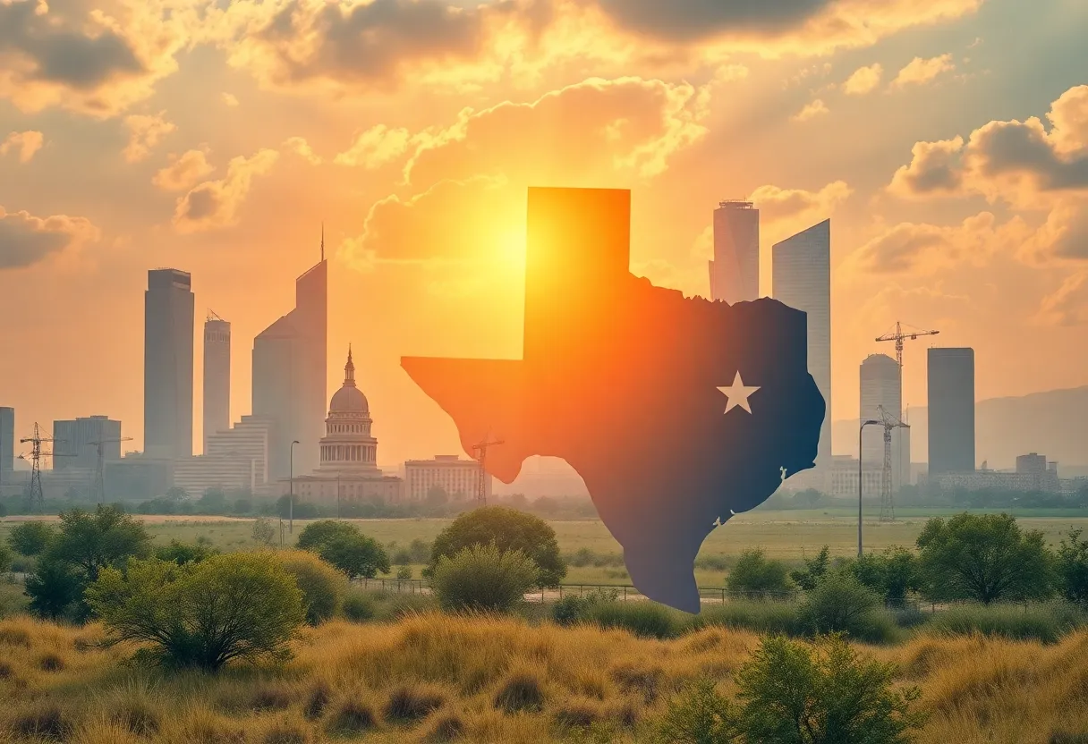 An artistic representation of Texas politics and community engagement.