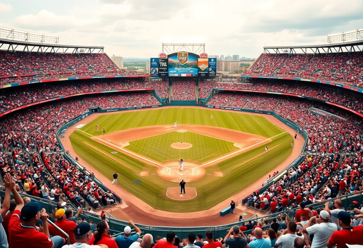 Texas Rangers baseball stadium with fans enjoying a game