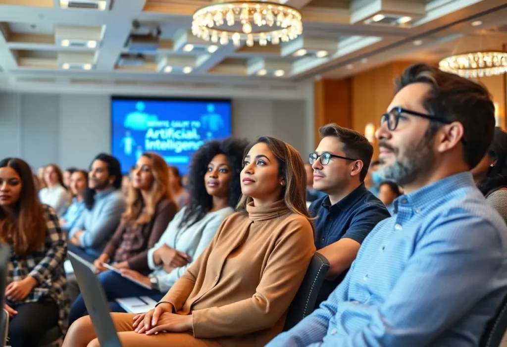Small business owners participating in an AI workshop in Texas