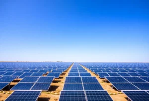 Solar panels in Texas showing growth in renewable energy production