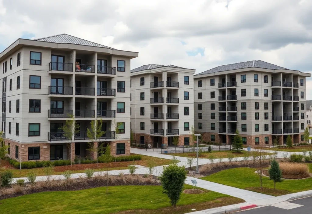 Rendering of The McLain apartment complex in San Marcos, Texas