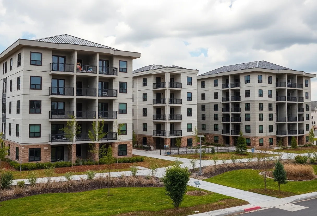 Rendering of The McLain apartment complex in San Marcos, Texas