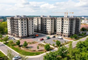 Rendering of The McLain student housing complex in San Marcos, Texas