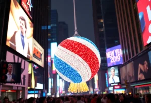 New Year's Eve ball drop in Times Square for the 250th anniversary celebration