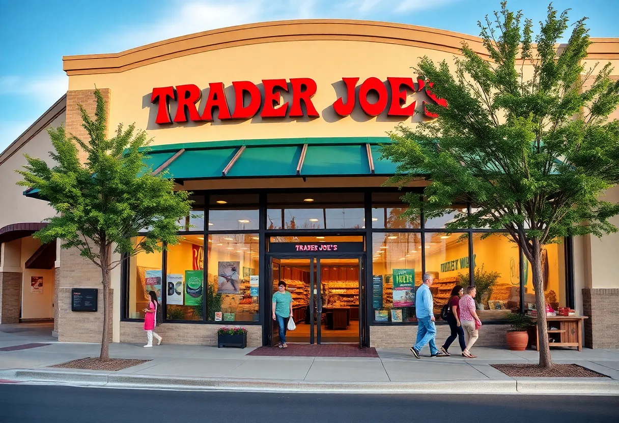 New Trader Joe's store in Bee Cave with people shopping.