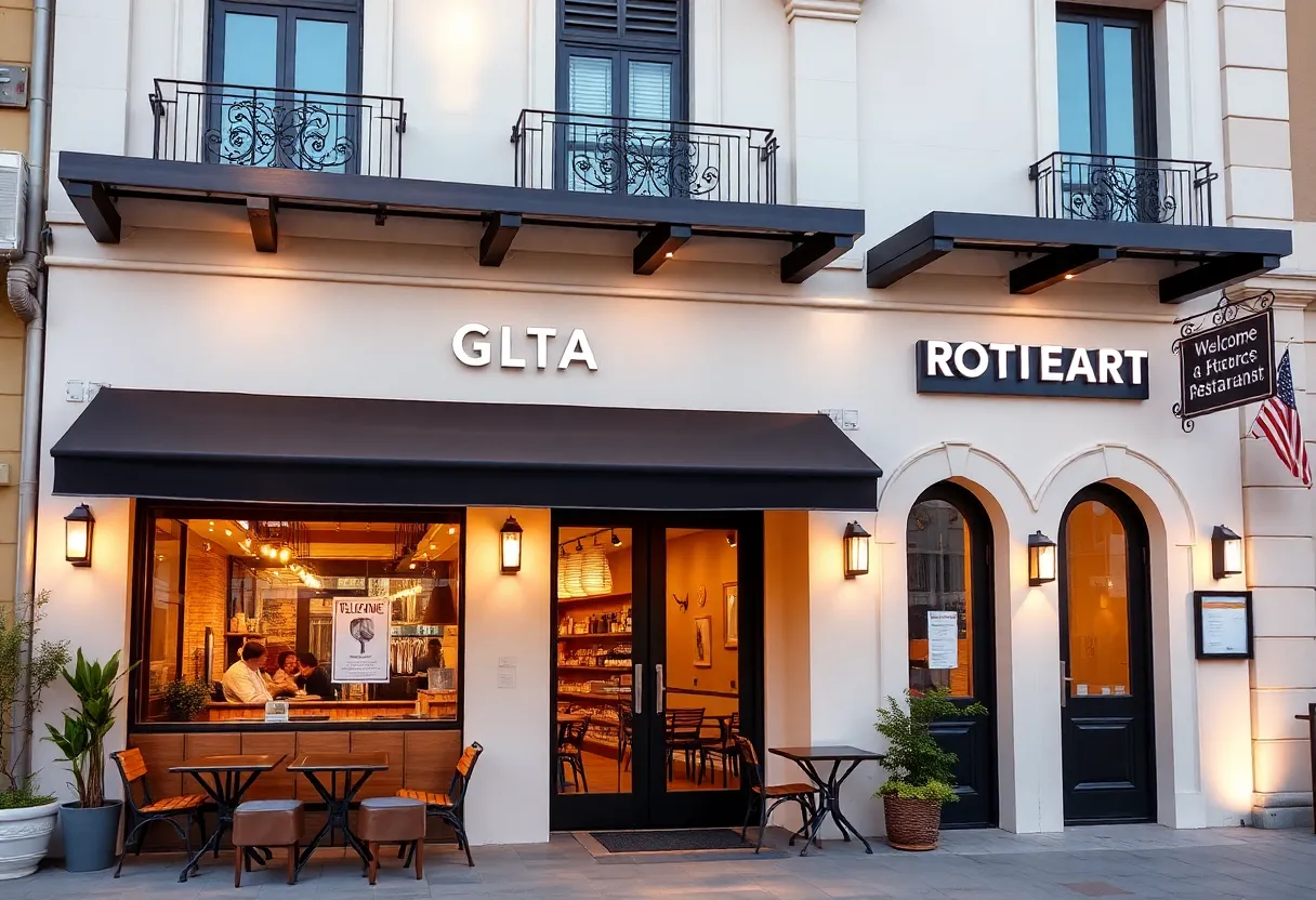 Exterior view of the upcoming Two Greeks Grill restaurant