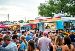 UBP Burgers food truck at a festival in New Braunfels